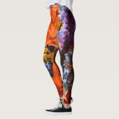 Leggings Lys Orange Colorés Lumineux Floral Abstrait (Gauche)