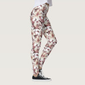 Leggings Lys sur blanc. Modèle floral (Droite)