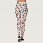 Leggings Lys sur blanc. Modèle floral (Dos)