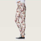 Leggings Lys sur blanc. Modèle floral (Gauche)