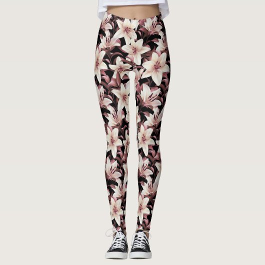 Leggings Lys sur noir (Devant)