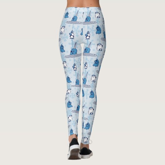 Leggings M. Narwhal Blue Snowflake Motif (Dos)
