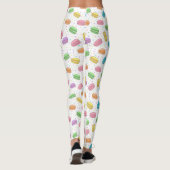 Leggings Macarons français pastel à motif kawaii (Dos)