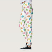 Leggings Macarons français pastel à motif kawaii (Gauche)