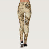 Leggings Machinerie Steampunk Victorienne Brun Sépia (Dos)
