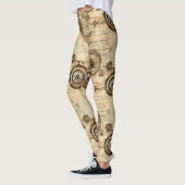 Leggings Machinerie Steampunk Victorienne Brun Sépia (Gauche)