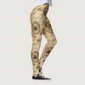 Leggings Machinerie Steampunk Victorienne Brun Sépia (Droite)