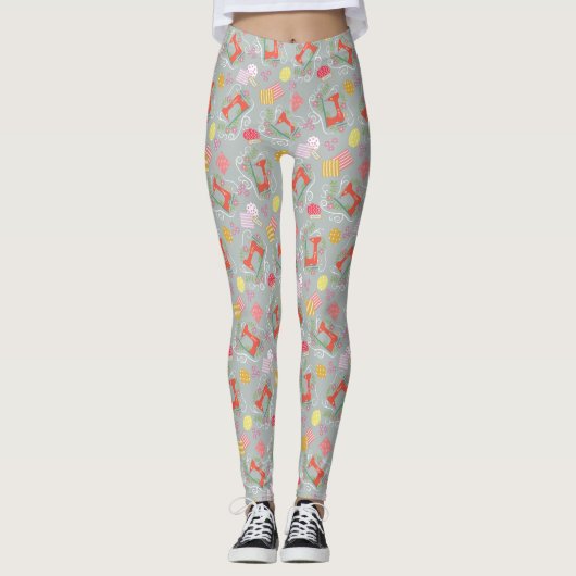 Leggings Machines à coudre Gris (Devant)