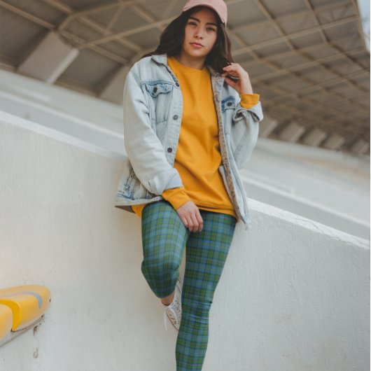 Leggings MacLeod Tartan bleu vert