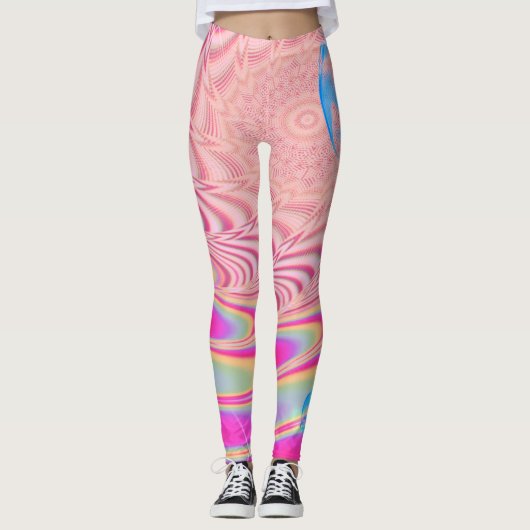 Leggings MACRAME'- Image Abstraite colorée de l'art fractal (Devant)