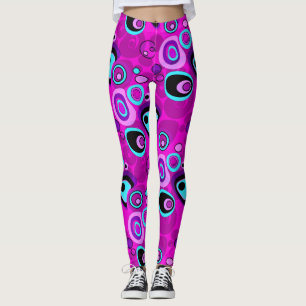 Leggings Magenta Abstrait