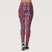Leggings Magenta Beige noir Motif unique (Dos)