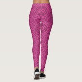 Leggings Magenta Boho Chic Mosaic Motif géométrique (Dos)