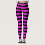 Leggings Magenta et bandes noires<br><div class="desc">Art numérique Abstrait de magenta et de bandes noires</div>