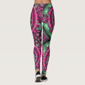 Leggings Magenta et kaléidoscope vert (Dos)