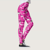 Leggings Magenta rose noir blanc Motif chic (Droite)