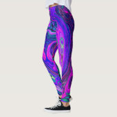 Leggings Magenta super rétro Abstrait et spirale violette (Gauche)
