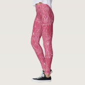 Leggings Magenta Valentine, look dentelle moderne (Gauche)