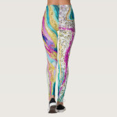 Leggings Magic Marbling : Metallic Paint Design. (Dos)