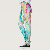 Leggings Magic Marbling : Metallic Paint Design. (Gauche)