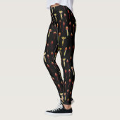 Leggings Magie Champignons Espèces Aquarelle Art (Gauche)