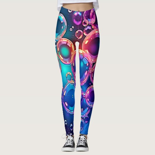 Leggings Magie de bulle rose pourpre (Devant)