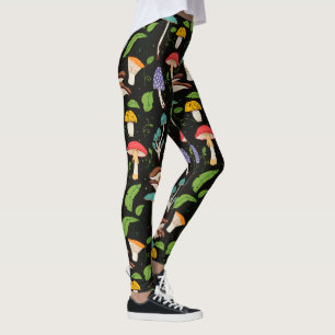 Leggings Magie de la forêt profonde : Champignons colorés s