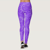 Leggings Magie Violette Céleste Vintage Soleil Lune Étoiles (Dos)