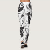 Leggings Magique Sorcière Whimsical Wiccan Pagan noir & bla (Dos)