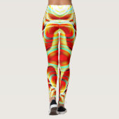 Leggings Magnifier les traits rouges courbés qui se chevauc (Dos)