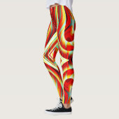 Leggings Magnifier les traits rouges courbés qui se chevauc (Gauche)
