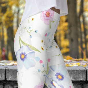 Leggings Magnifique Printemps blanc fleurit Floral Print