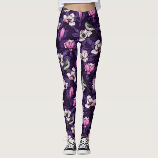 Leggings Magnolia en floraison et tireur 4 (Devant)