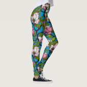 Leggings Magnolia en floraison sur bleu (Droite)