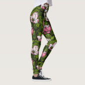 Leggings Magnolia en floraison sur vert foncé (Droite)