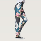 Leggings Magnolia Grue Rouge : Aquarelle Japonaise. (Droite)
