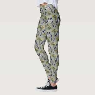 Leggings Magpies Australiennes Dans Peinture À L'Huile D'Ar