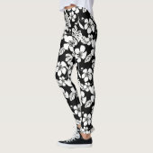 LEGGINGS MAILLOT DE BAIN ROSE (NOIR/BLANC) (Gauche)