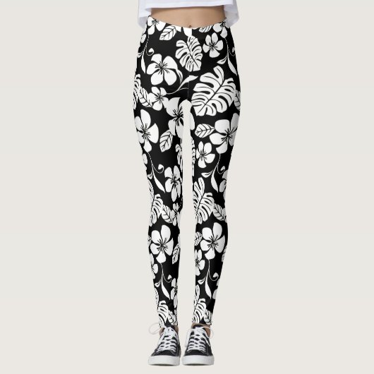 LEGGINGS MAILLOT DE BAIN ROSE (NOIR/BLANC) (Devant)
