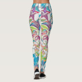 Leggings Main Tirée Par EDDArt - Étoiles Et Coeurs 1 (Dos)