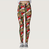 Leggings Maine Coon Chat Père Noël & Cadeaux Arbre de Noël  (Devant)
