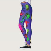Leggings Mains de néon colorées (Gauche)