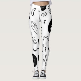 Leggings Mains magiques, lune, motif ethnique.