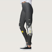 Leggings Maison d'Halloween, Chats noirs, Chats, Chauves-so (Gauche)