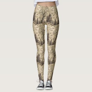 Leggings Maison hantée vintage & pleine lune