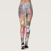 Leggings Maisons Abstraites : Aquarelle Arrière - plan sans (Dos)