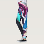 Leggings Majesté de minuit : La beauté noire des Roses noir (Gauche)