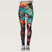 Leggings Majesté du Dragon Oriental Moderne (Devant)