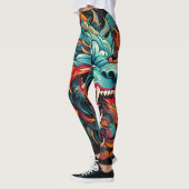 Leggings Majesté du Dragon Oriental Moderne (Gauche)