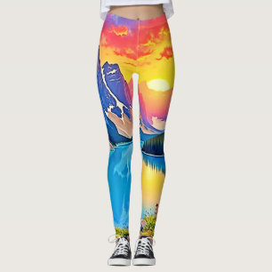 Leggings Majesté du lac de montagne au coucher du soleil
